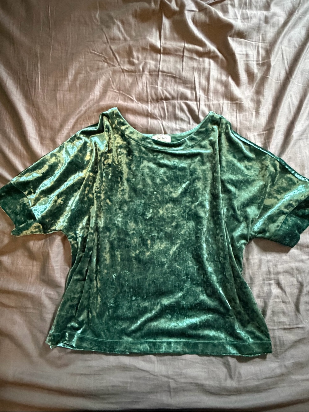 Vibrant, grunge, eclectic crushed velvet top